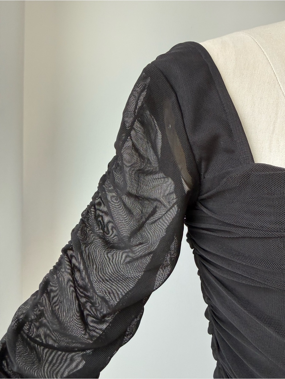 Black Square-Neck Sheer Bodysuit - Picture 3 of 6